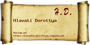 Hlavati Dorottya névjegykártya